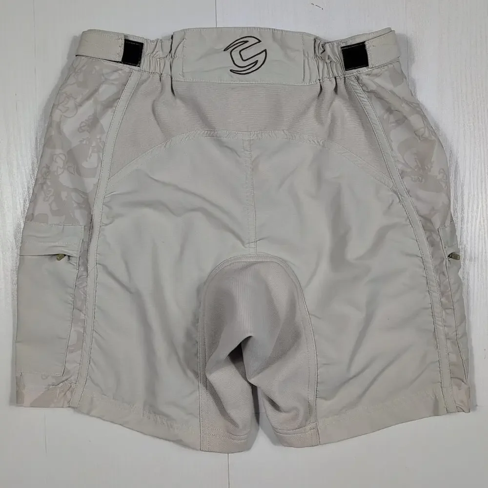Cannondale Women’s Cycling Shorts Sz 8 Beige Padded Lightweight Activewear